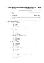 English Worksheet: Simple Present and Continuous