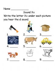 English worksheet: Xx sounds