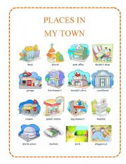 English Worksheet: Places in my town