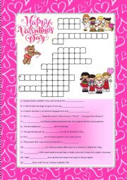 English Worksheet: VALENTINES PUZZLE 