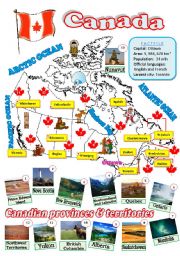 English Worksheet: A map of Canada