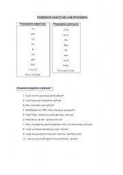 English Worksheet: Possessive pronouns