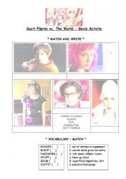 English Worksheet: Scott Pilgrim Against the World movie activity