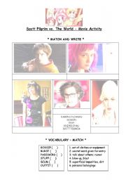 English worksheet: Scott Pilgrim Against the World movie activity