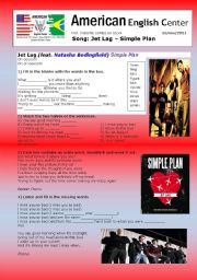 English Worksheet: Jet Lag - Simple Plan