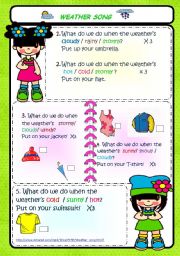 English Worksheet: Weather song