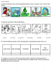 English Worksheet: learn how to build past tense sentences