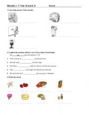 English worksheet: food