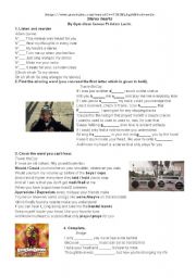 English Worksheet: STEREO HEARTS Gym Class Heroes Adam Levine