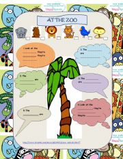 English Worksheet: At the ZOO - song