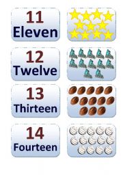 English worksheet: numbers from 11 to 14