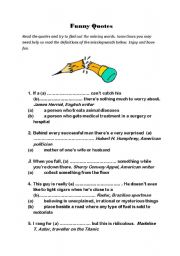 English Worksheet: Funny Quotes