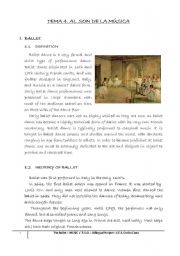 English Worksheet: Ballet for Secondary Education