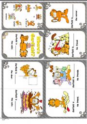 Preposition mini-book with Garfield 