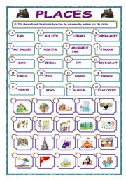English Worksheet: PLACES - Matching exercise