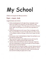 English worksheet: My School  Suggested Activites