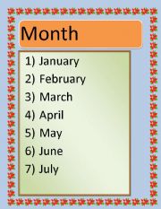 English Worksheet: Months