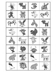 English Worksheet: farm animals DOMINO