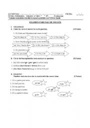 English Worksheet: test