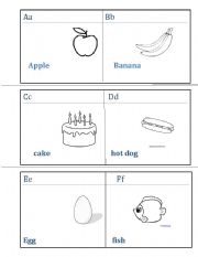 English Worksheet: food ABC (minibook)