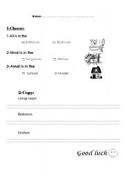 English worksheet: my house