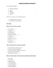 English worksheet: vocabulary for discussions and debates