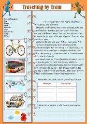 English Worksheet: travelling by train