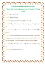 English Worksheet: THE BENEFITS OF WRITING IN A DIARY