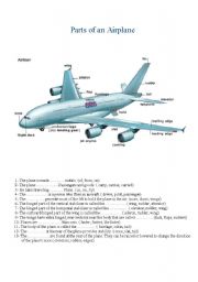 English Worksheet: Parts of an Airplane