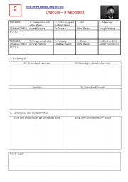 English Worksheet: Dracula - Webquest