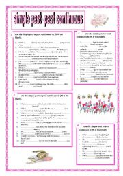 English Worksheet: past simple-past continuous