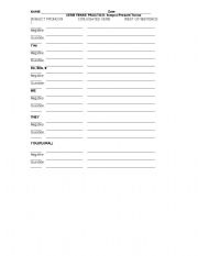 English worksheet: Simple Present Tense Verb  Practice: declarative, negative, question