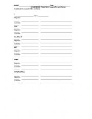 English Worksheet: Simple Present Tense Verb  Practice 2: declarative, negative, question