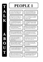 English Worksheet: People -part 1 - 18 conversation cards - upper-intermediate level (editable)