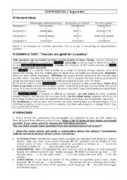 English Worksheet: Writing a composition. Argument