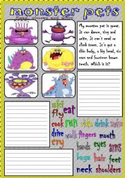 English Worksheet: monster pets