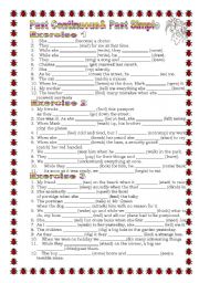 English Worksheet: Grammar from A to Z Past Simple & Past Continuous (9-25) 