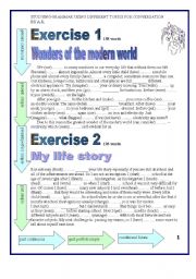 5 pages Teaching Tenses using Topics for conversation KEY included