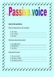 English worksheet: Describing the picture Using Passive voice
