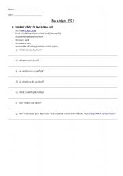 English worksheet: Book a flight webquest