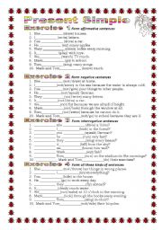 English Worksheet: Grammar from A to Z Present Simple (2-25) 