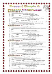 English Worksheet: Grammar from A to Z Present Simple and Continuous (3-25) 