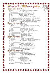 English Worksheet: Grammar from A to Z Past Simple regular verbs (4-25) 