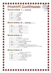 English Worksheet: Grammar from A to Z Present Continuous (1-25)