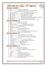 English Worksheet: Grammar from A to Z SAY & TELL  (18-25) 