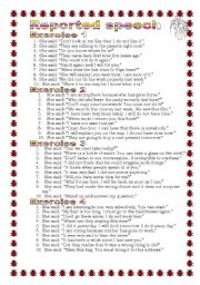 English Worksheet: Grammar from A to Z Reported Speech (MIXED) (17-25) 