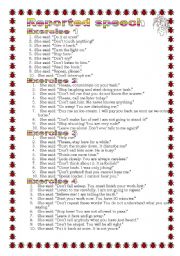 English Worksheet: Grammar from A to Z Reported Speech (16-25) 