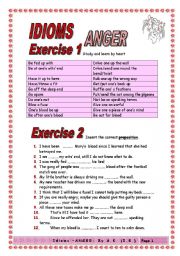 English Worksheet: 10 pages/more than 100 sentences to practice IDIOMS 