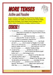 English Worksheet: 93 gap fills -Tenses - (Present/Past/Future/Perfect/Simple/Continuous)