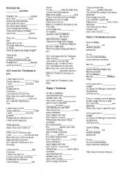 English Worksheet: Christmas songs worksheet